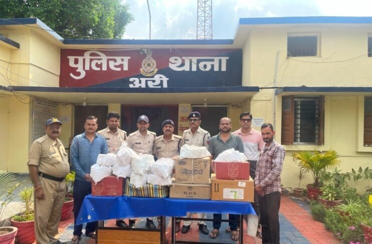थाना अरी पुलिस की अवैध शराब पर कार्यवाही 96 लीटर कुल देशी विदेशी शराब जप्त