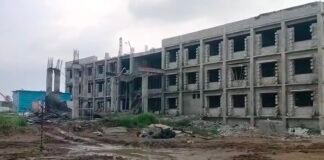 केवलारी में निर्माणाधीन सीएम राईज स्कूल का छज्जा गिरा,८ मजदूर घायल
